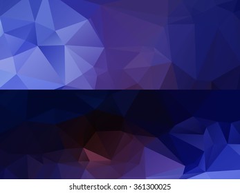 Two horizontal polygonal banners