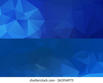 Two horizontal polygonal banners