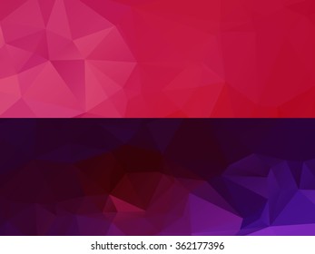 Two horizontal polygonal banners