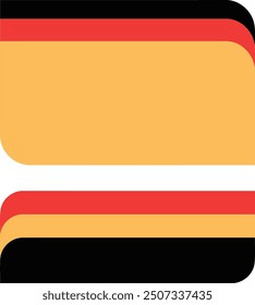 Two horizontal rectangles with red, black, and yellow colors suitable for graphic design projects, advertisement backgrounds, and vibrant visual presentations.