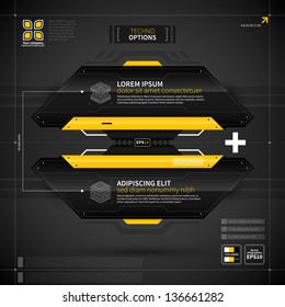 Two horizontal techno options with numbers and text.