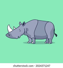 Two Horned Rhino Vector Illustration