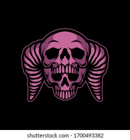 two horned skulls for commercial use