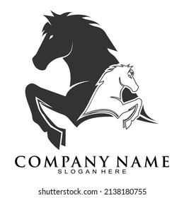 Two horse illustration vector logo