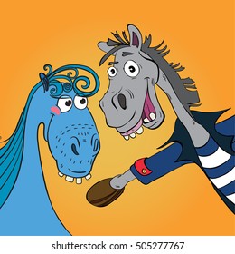 two horses