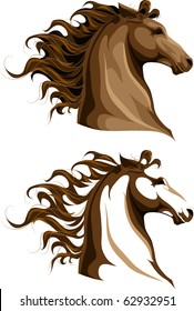 Two horses heads