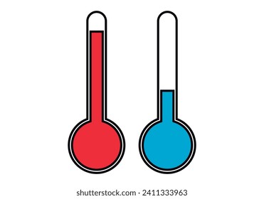 Two hot and cold thermometer icons.