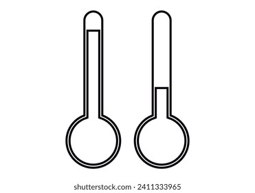 Zwei heiße und kalte Thermometer-Symbole.