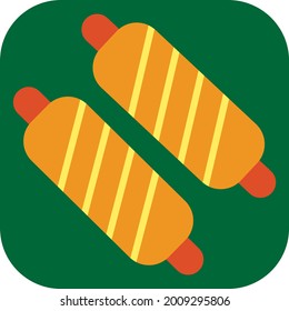 Dos hot dogs, ilustración, vector sobre fondo blanco.