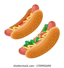 dos perros calientes con y sin cebolla
