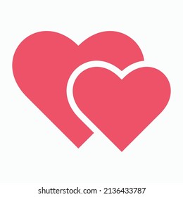 two hot pink hearts love related vector
