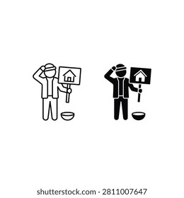 Two house signs with house icons