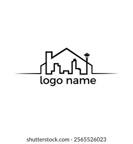 Two Houses Connected by Pipe Logo