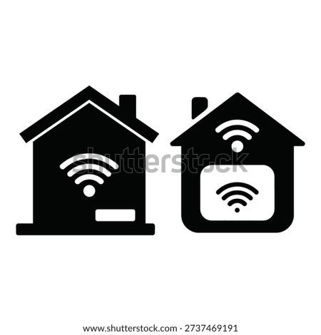 Two houses with different types of wifi signals