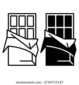 Two houses with windows and envelopes symbolizing communication or correspondence