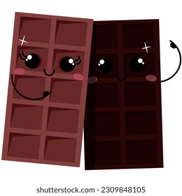 Two hugging chocolate bars for World Chocolate Day