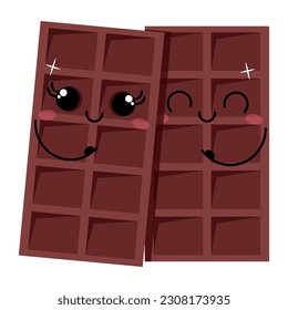 Two hugging kawaii chocolate bars