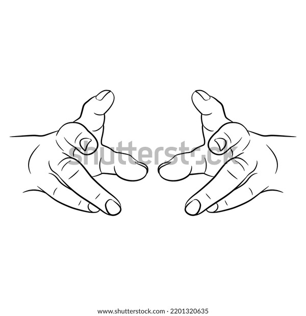 Two Human Hands Clenched Fingers Reaching Stock Vector (Royalty Free ...