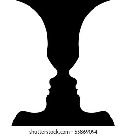 Two human heads or Vase?