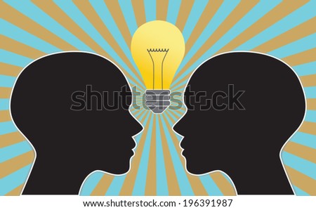 Two human heads concept