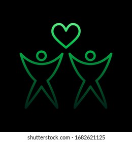 two human with heart nolan icon. Simple thin line, outline vector of Heartbeat icons for ui and ux, website or mobile application