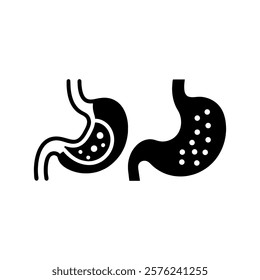 Two human kidney vector icons silhouette  illustration design on white background.