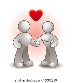  two humans (male and female) holding hands. great concept of love and friendship for valentines day