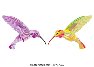 two  hummingbirds