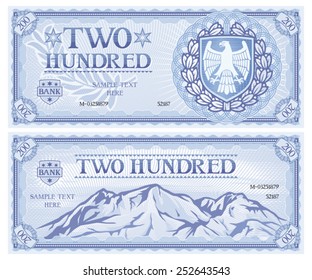 two hundred abstract banknote