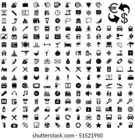 Two hundred different highly detailed vector Icons for Web Applications.