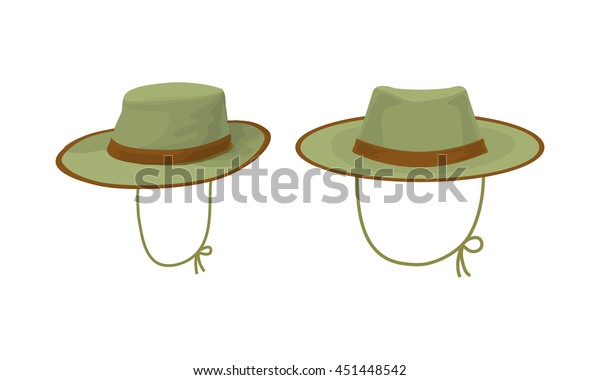 Two\
hunter hat. Hunting equipment. Vector\
illustration