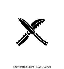 two hunting knife icon. Simple glyph vector of camping set for UI and UX, website or mobile application