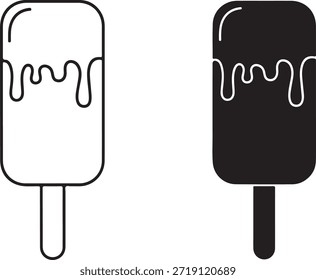 Dos barras de helado con el postre helado de las paletas que gotea