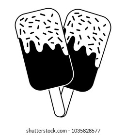 two ice cream stick cold sweet dessert