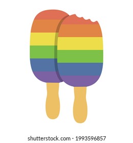zwei Eis auf einem Stock, einer in den Farben der Flagge auf weißem Hintergrund gemalt. Doppelsymbolik