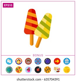Two ice creams on stick