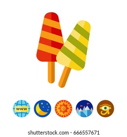 Two ice creams on stick