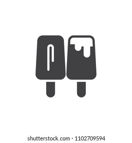 Two ice creams vector icon. filled flat sign for mobile concept and web design. Popsicle ice simple solid icon. Symbol, logo illustration. Pixel perfect vector graphics
