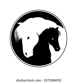 Two Icelandic horses vector illustration