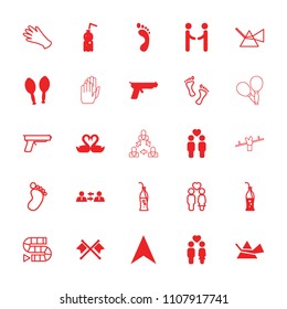 Two icon. collection of 25 two filled and outline icons such as navigation arrow, couple, gay couple, swan heart, maracas, soda bottle. editable two icons for web and mobile.