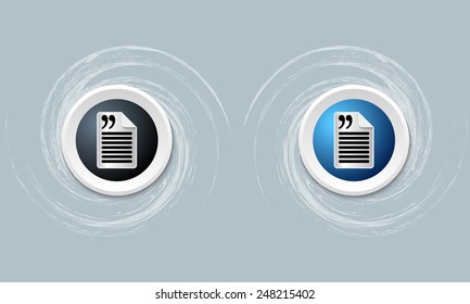 two icon and document icon and quotation mark