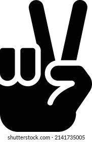 Two Icon, Hand Gestures And Symbol Isolated On White Background.