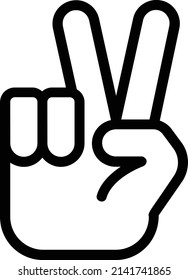 Zwei Symbole, Handzeichen und Symbol einzeln auf weißem Hintergrund.