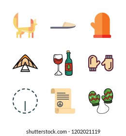 two icon set. vector set about options, peace treaty, paragliding and mitten icons set.