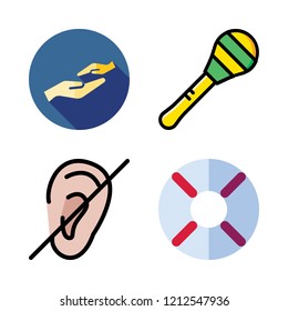 two icon set. vector set about help, charity, maraca and deaf icons set.