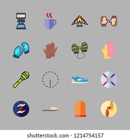 two icon set. vector set about sneaker, gloves, help and mitten icons set.