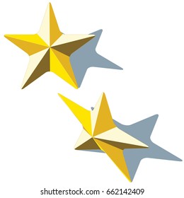 Two iconic yellow star symbols with drop shadows.