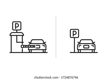 Two icons for city Parking. Two versions of the icon simple and more complex