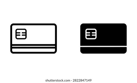 Two icons of credit cards showing chip and magnetic stripe designs side by side