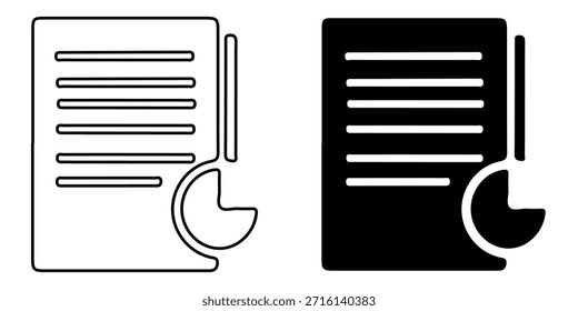 Dos íconos de un documento con un símbolo de llave inglesa, uno delineado y otro negro sólido, que simbolizan el servicio, la reparación o las Configuraciones de un documento.